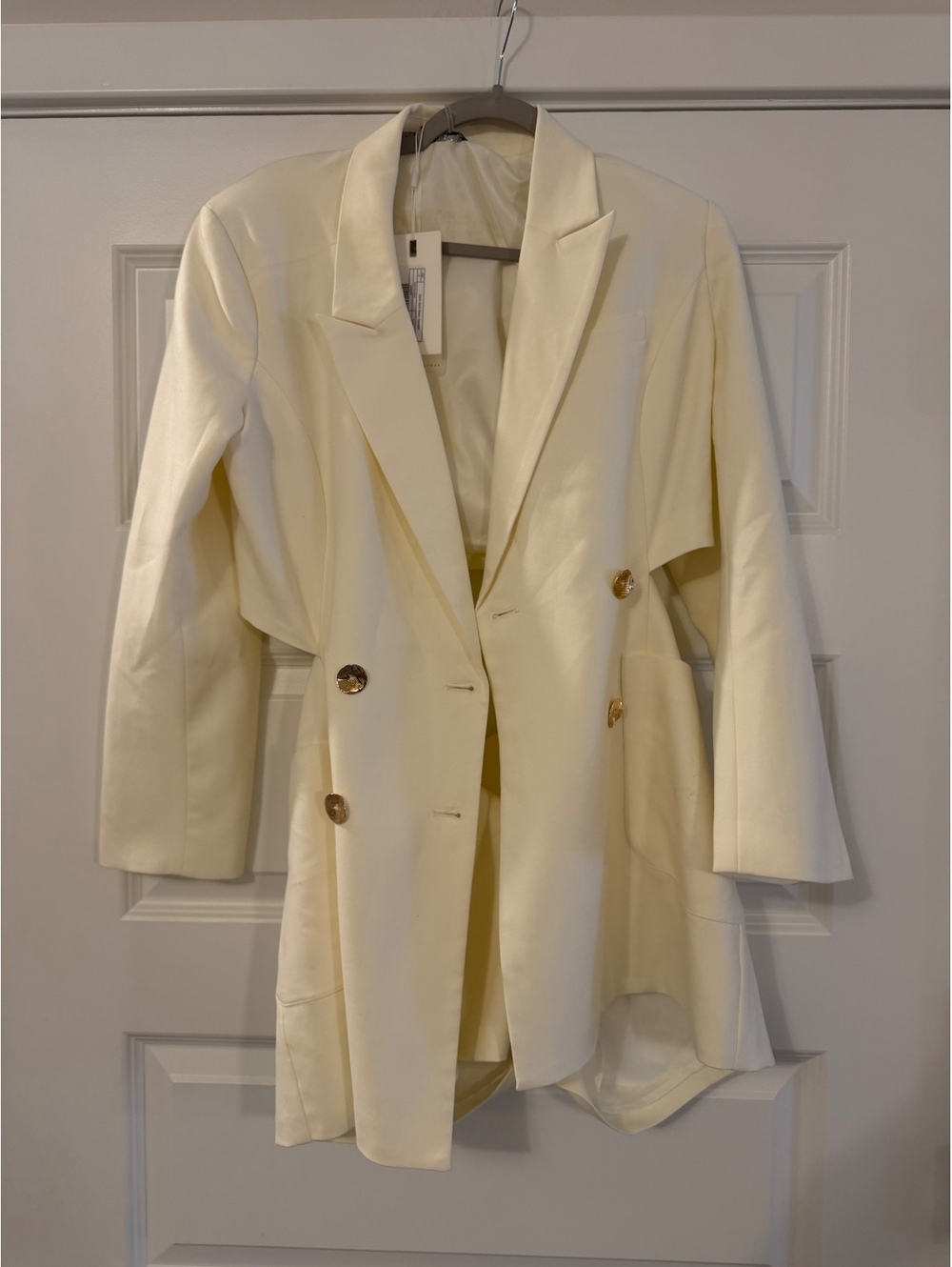 Endless Rose Anthropologie New with tags Cut Out Blazer Romped Cream HN287R S